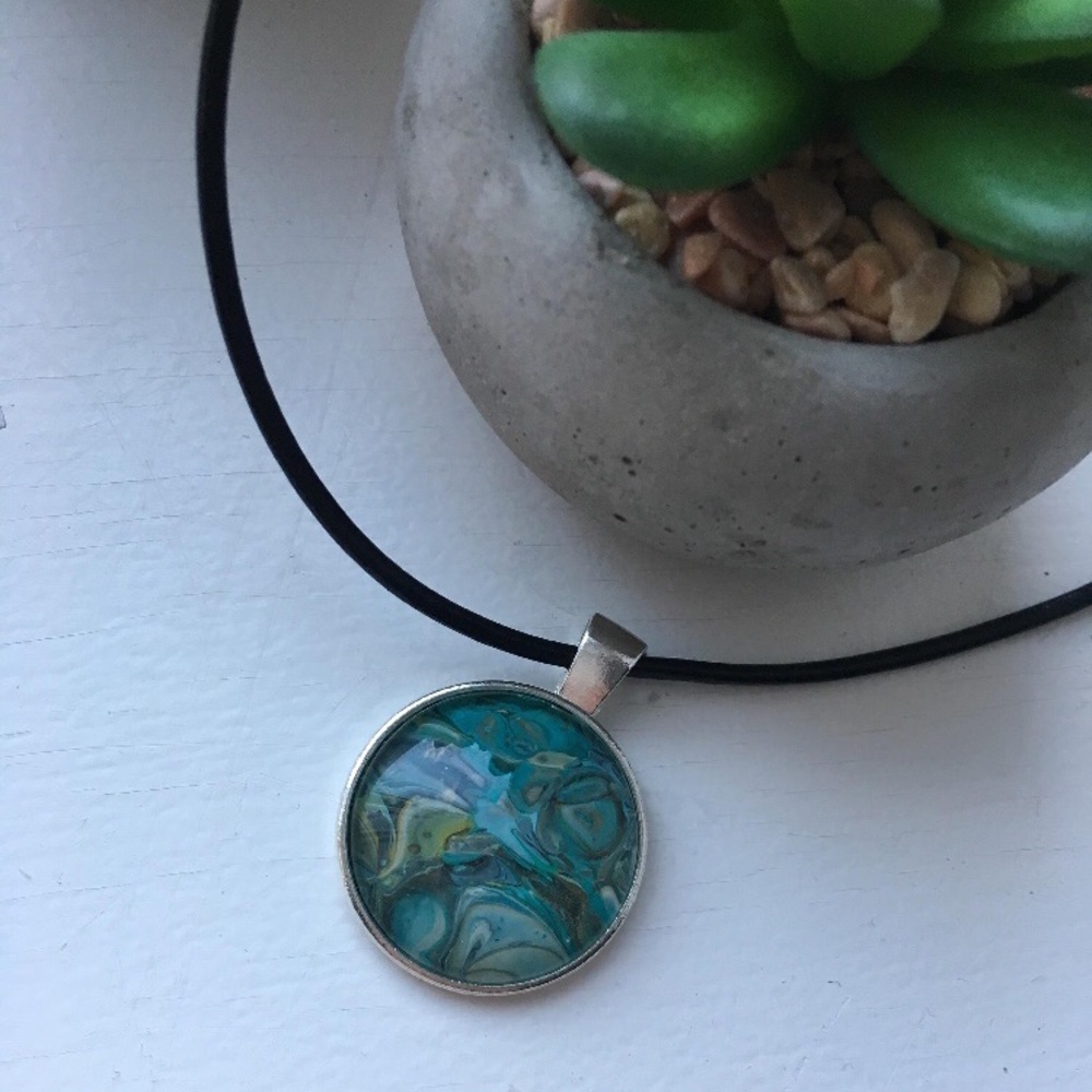 Van Gogh Inspired Abstract Pendant Necklace